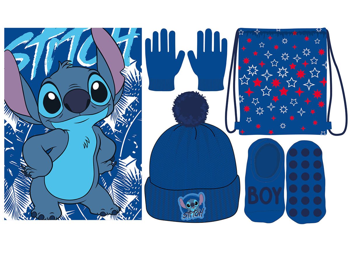 Stitch saccasport+plaid+fantascivolo+ponpon/guanti boy