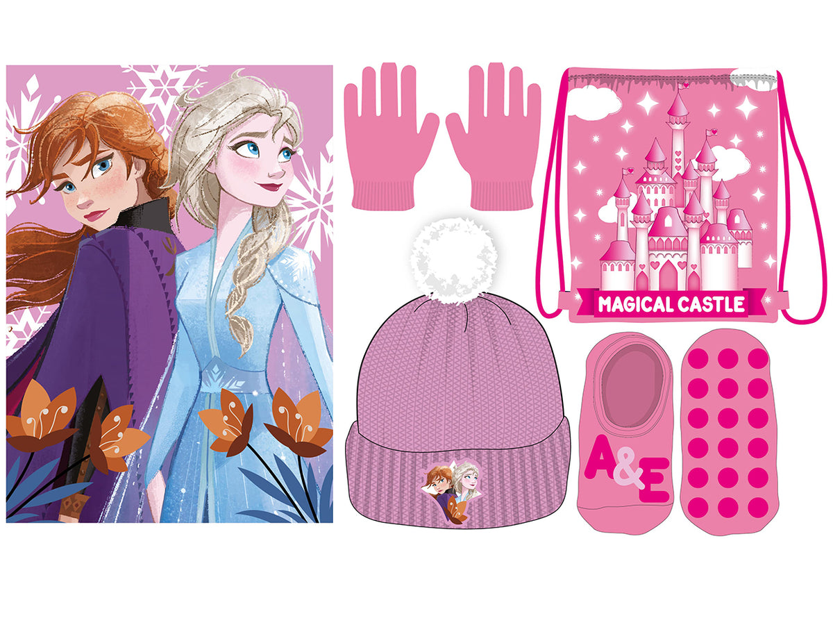 Elsa + anna saccasport+plaid+fantascivolo+ponpon/guanti girl
