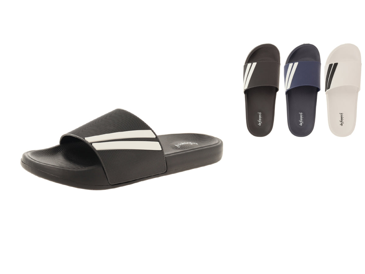 Ciabatta uomo vasto 40/45 mono - bianco/blu/nero - pvc - suola eva Â£
