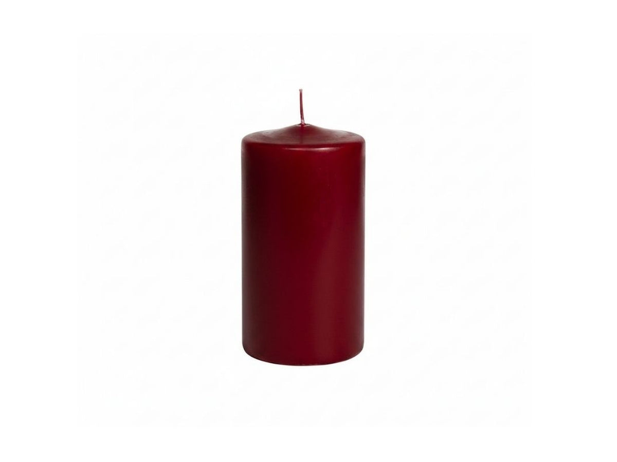 Candele moccolo 5xh.10cm bordeaux in confezione da 12 pezzi