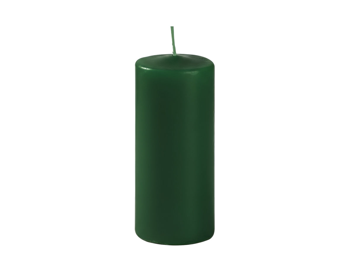 Candele moccolo 5xh.12cm verde scuro in confezione da 9 pezzi
