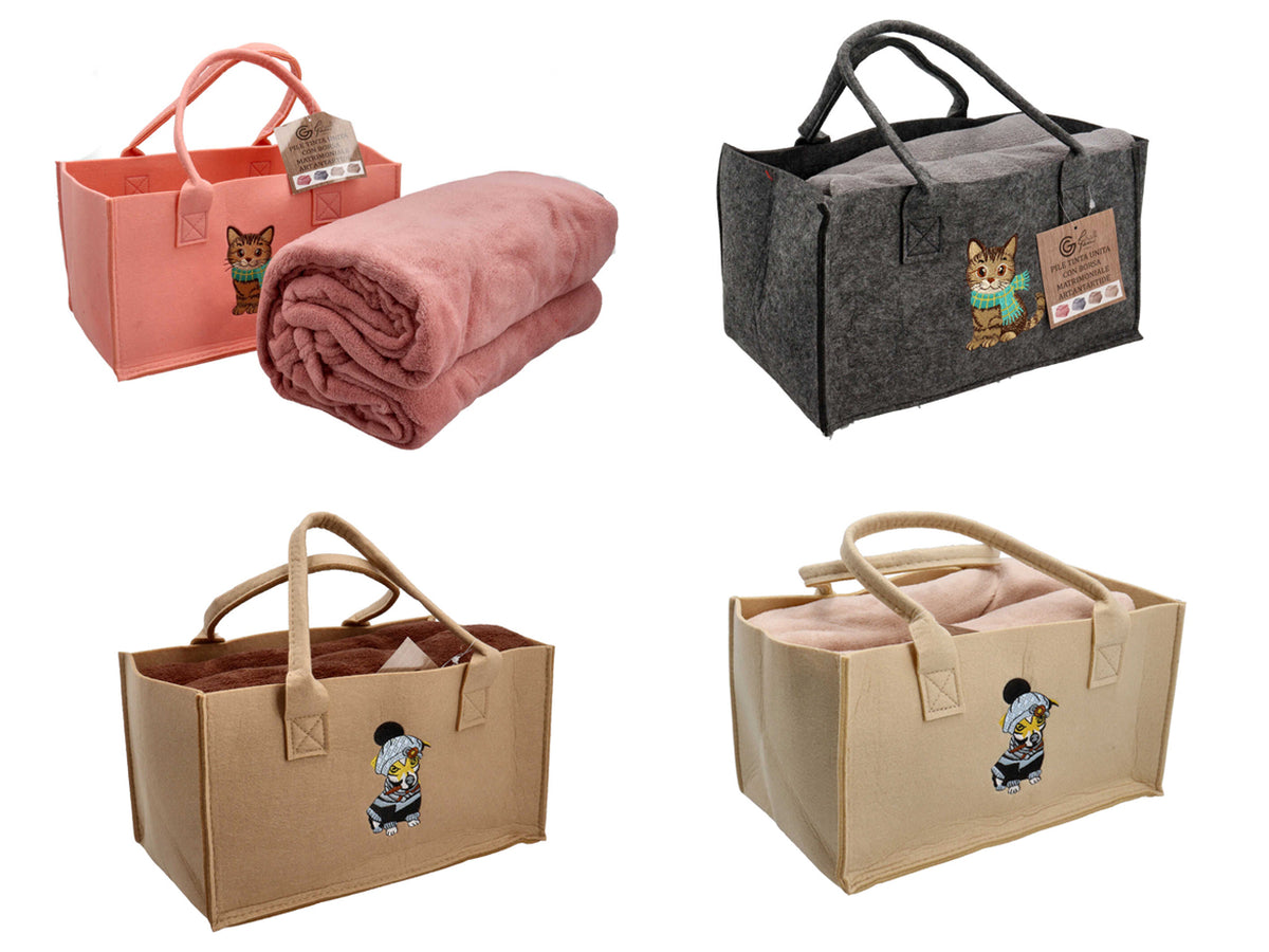 Plaid matrimoniale con borsa
