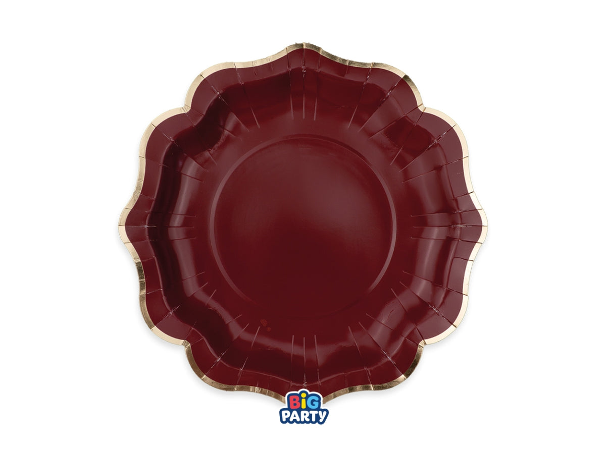 Piatti in carta 25cm Harmony Bordeaux Gold in confezione da 6 pezzi