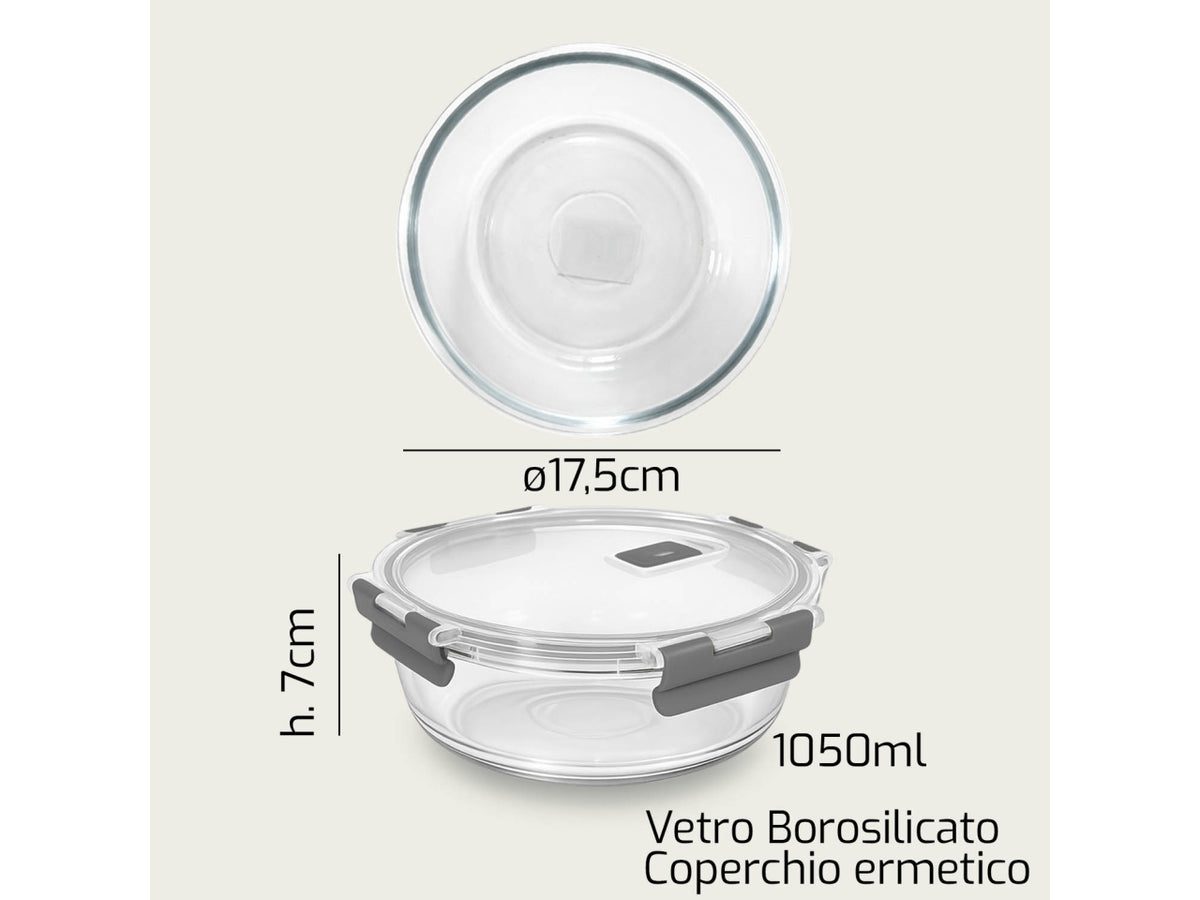 Contenitore vetro 1050ml 17xh.7cm