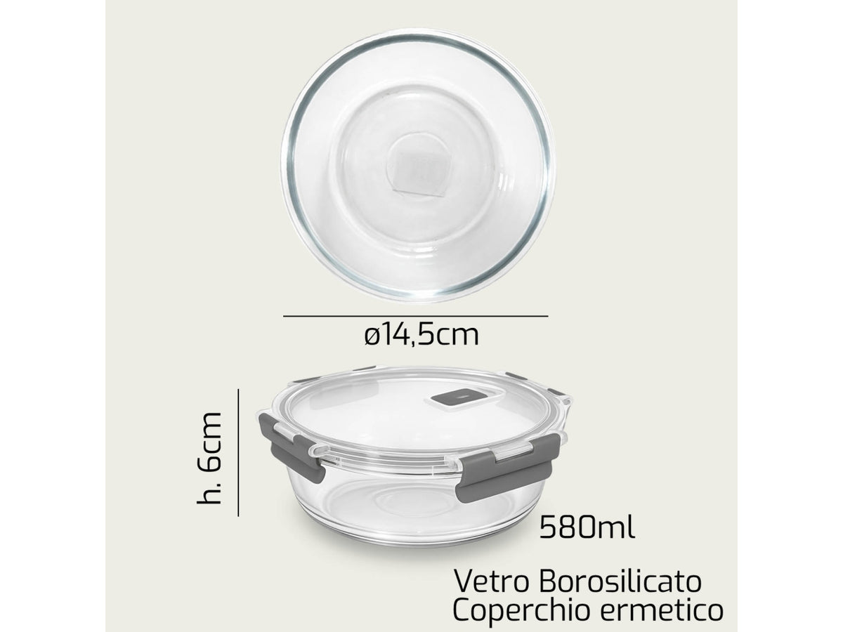 Contenitore vetro 580ml 15xh.6cm