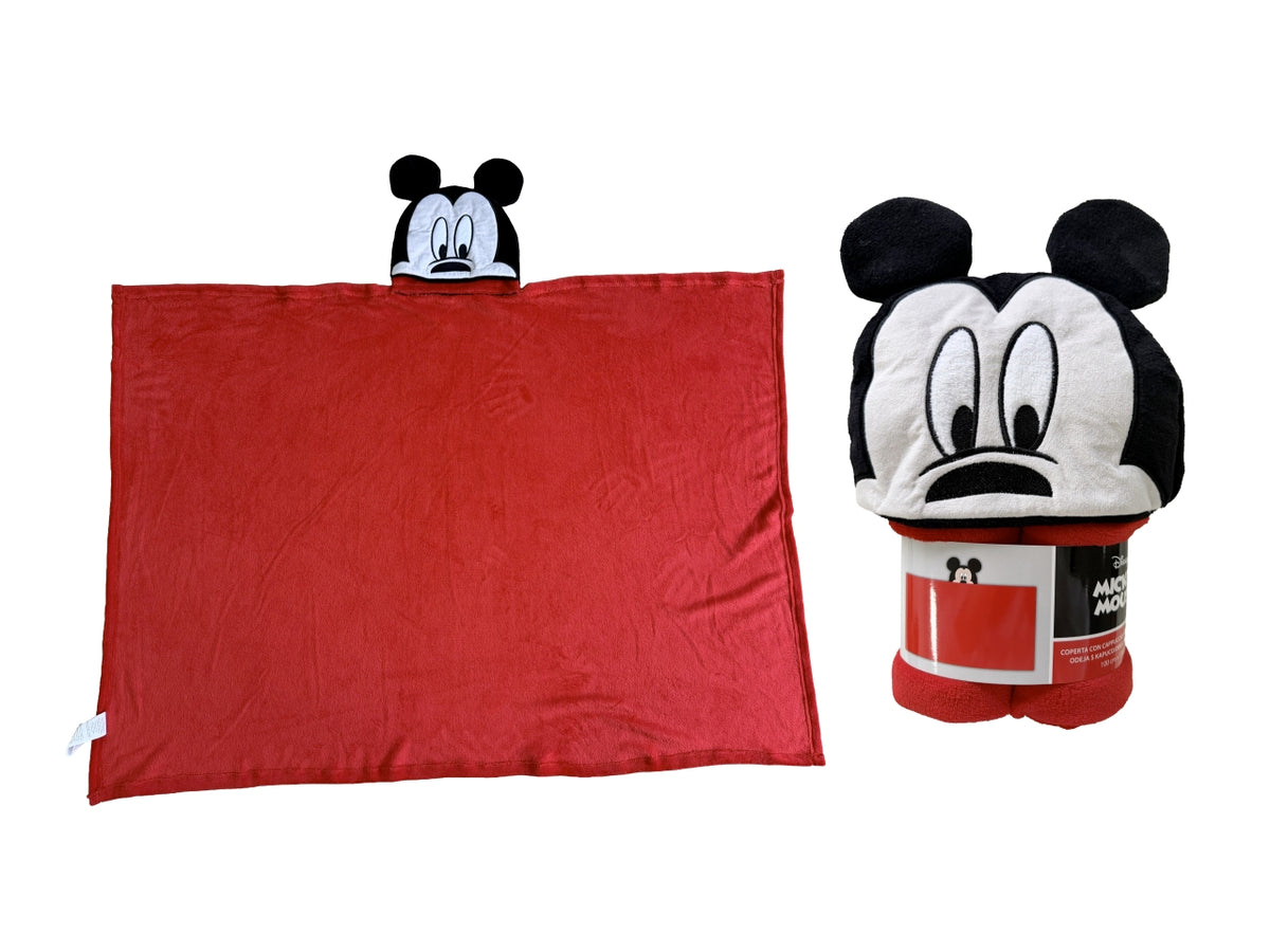 Plaid Mickey con cappuccio 100x130cm