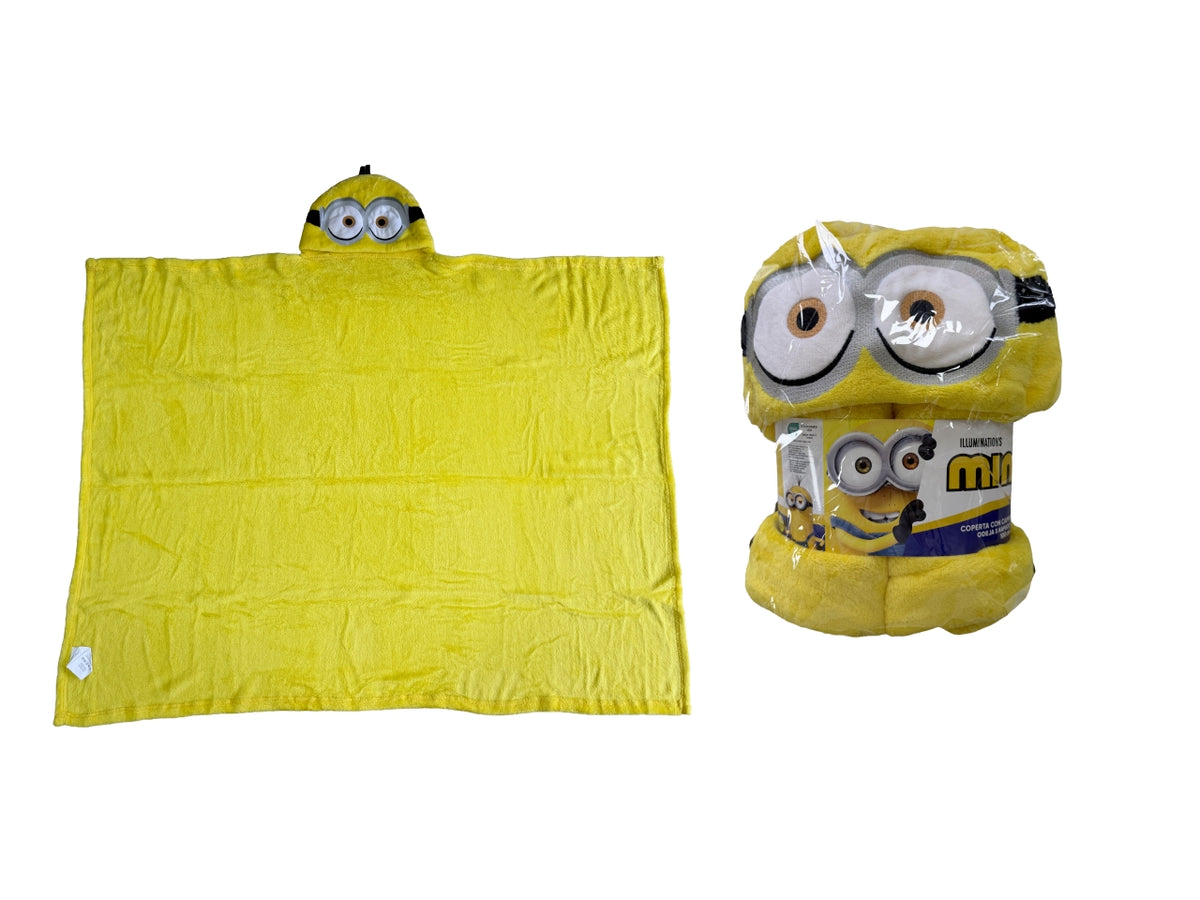 Minions plaid con cappuccio 100x130cm