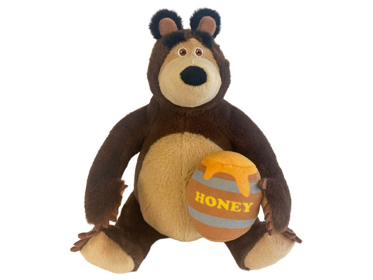Peluche Masha e Orso, orso con barilotto di miele 35cm