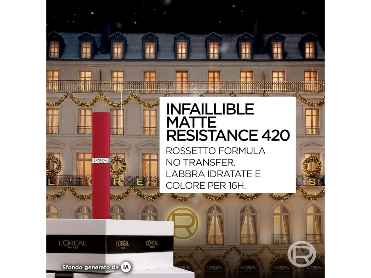 L'oreal pochette nera matt res + mini mascara