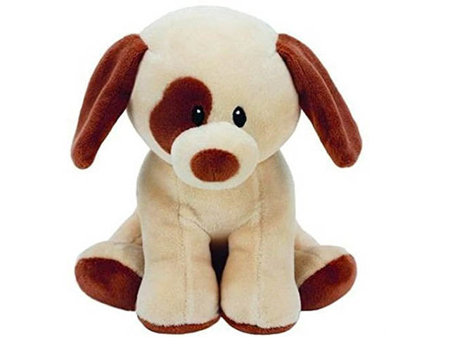 Peluche Ty Baby Bumpkin Cucciolo di cane vellutato per neonati marrone 15 cm