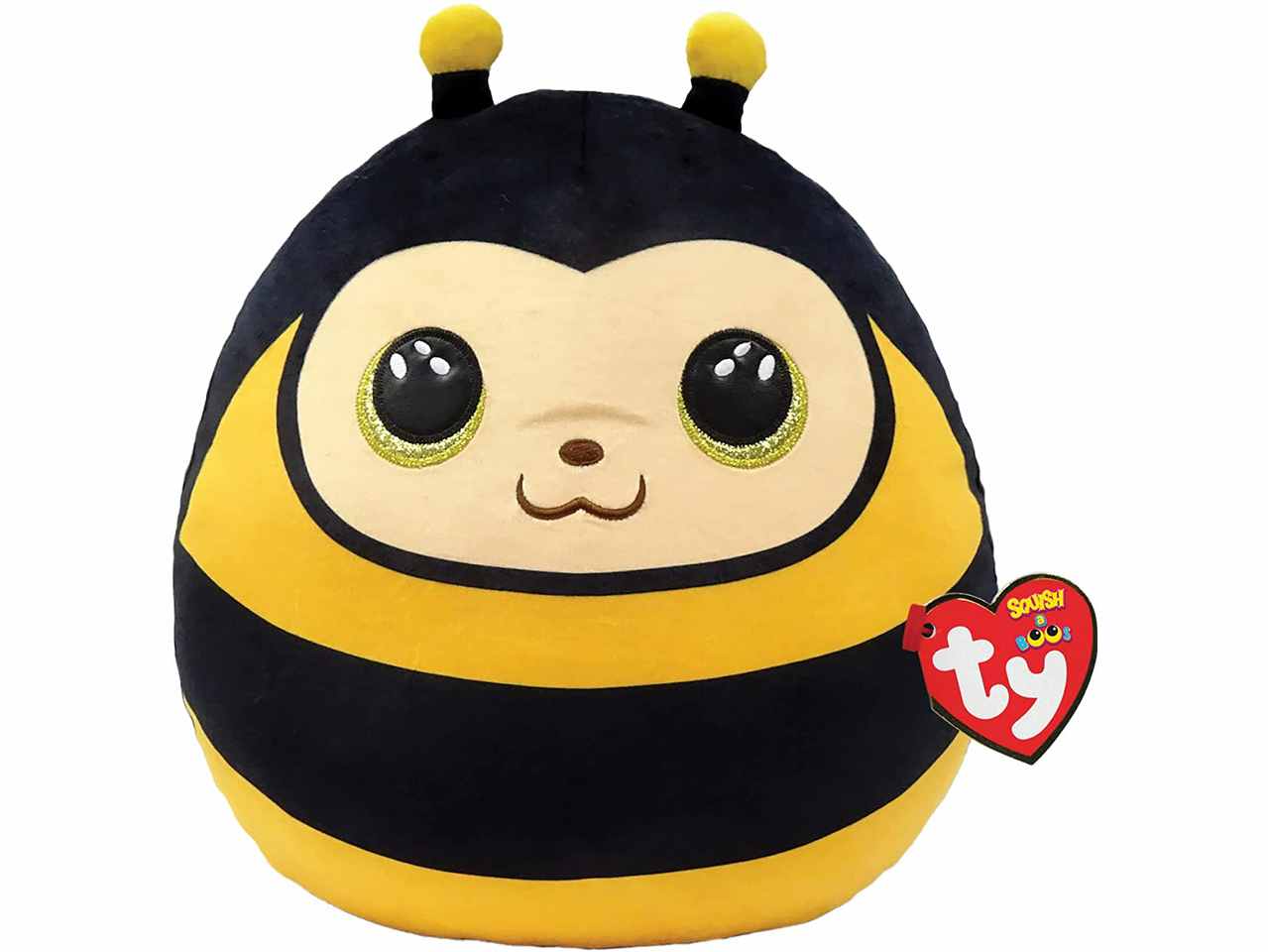 Peluche Ty Squishy Beanies Zinger Ape con occhioni verdi glitterati giallo e nero 33 cm