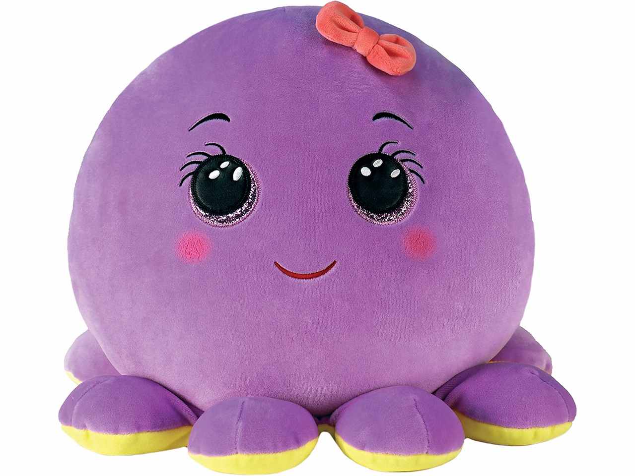 Peluche Ty Squishy Beanies Octavia Polipetto morbido con occhioni viola glitterati viola 33 cm