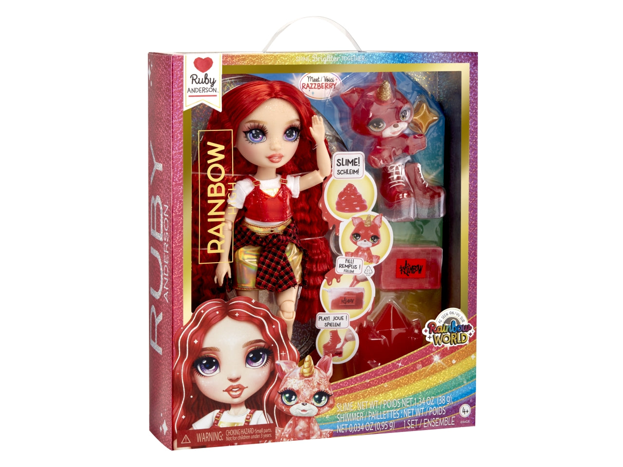 Classic rainbow fashion doll- ruby rosso