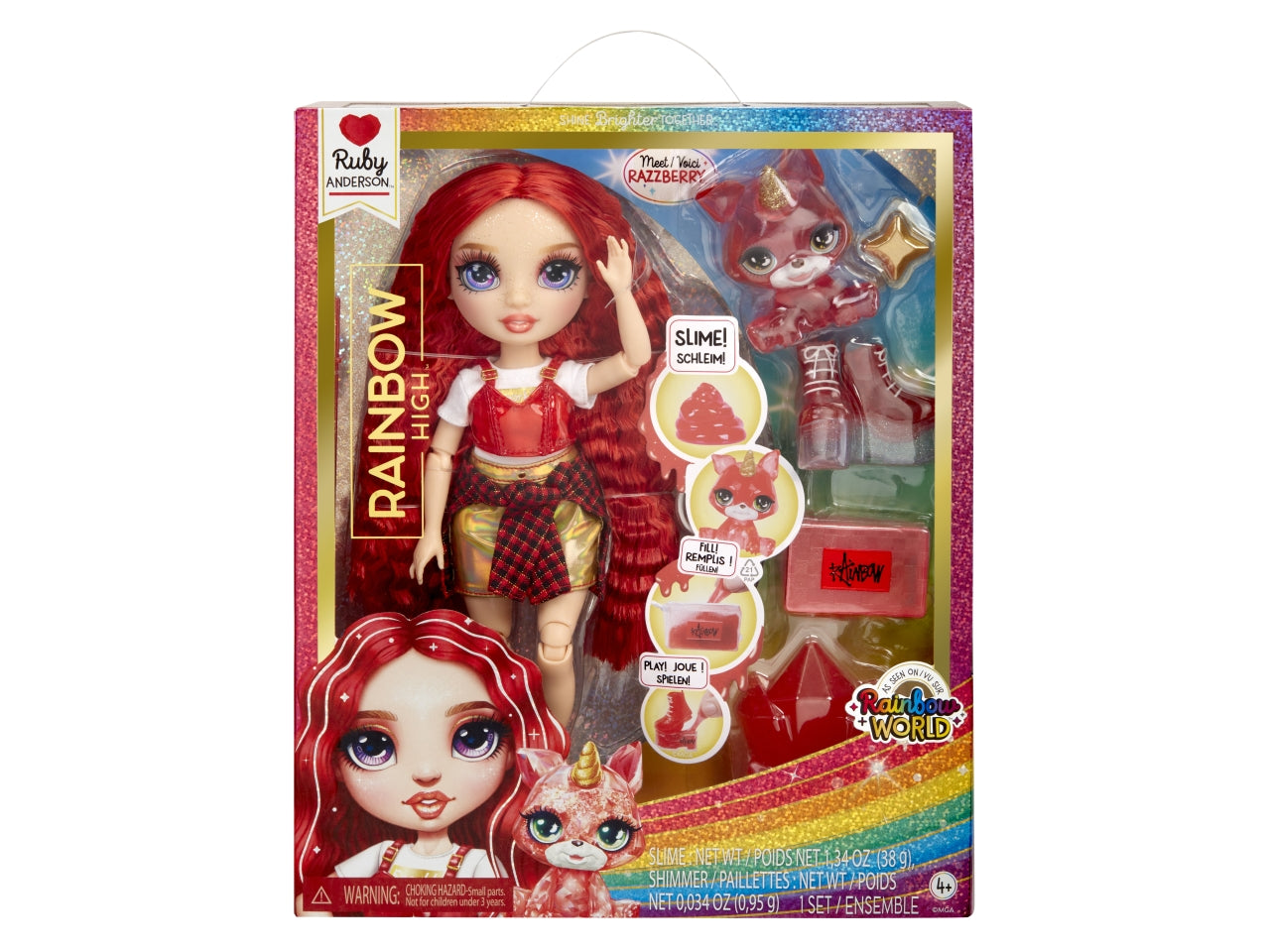 Classic rainbow fashion doll- ruby rosso