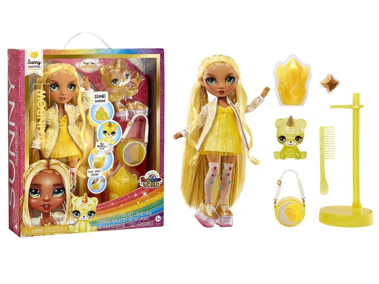 Classic rainbow fashion doll- sunny giallo