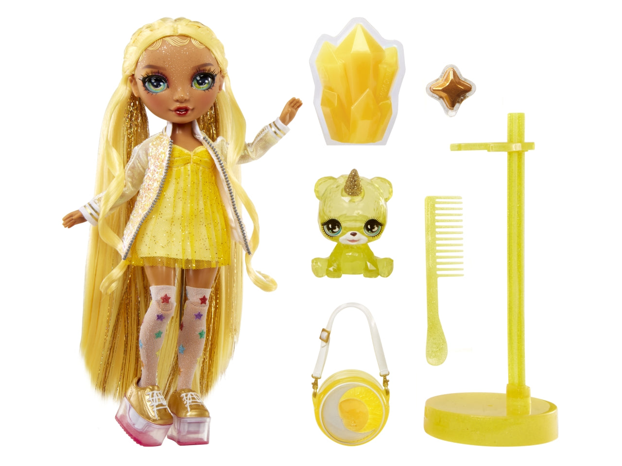 Classic rainbow fashion doll- sunny giallo