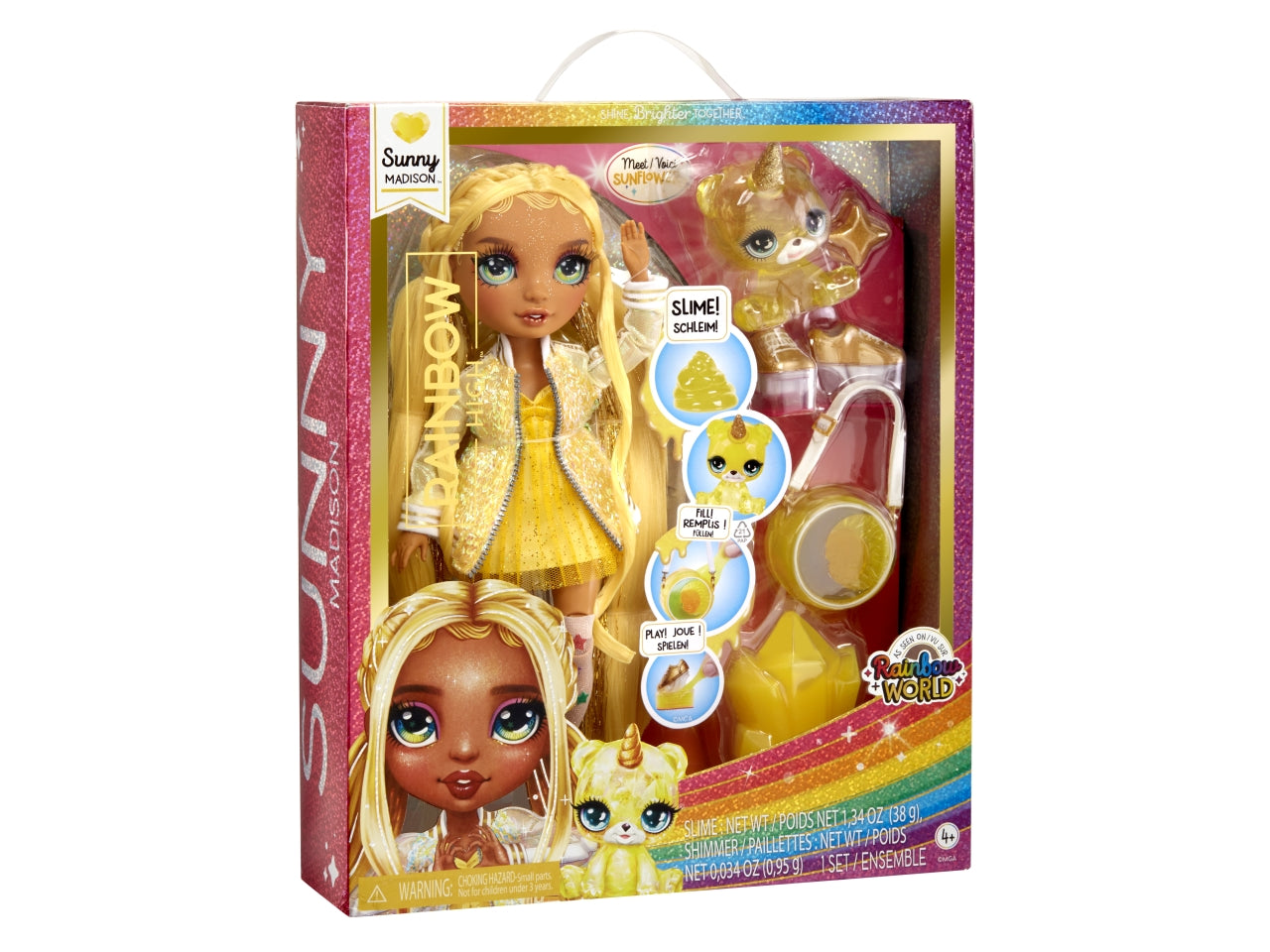 Classic rainbow fashion doll- sunny giallo