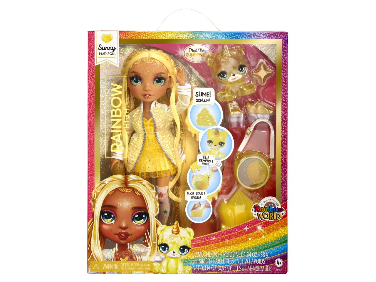 Classic rainbow fashion doll- sunny giallo