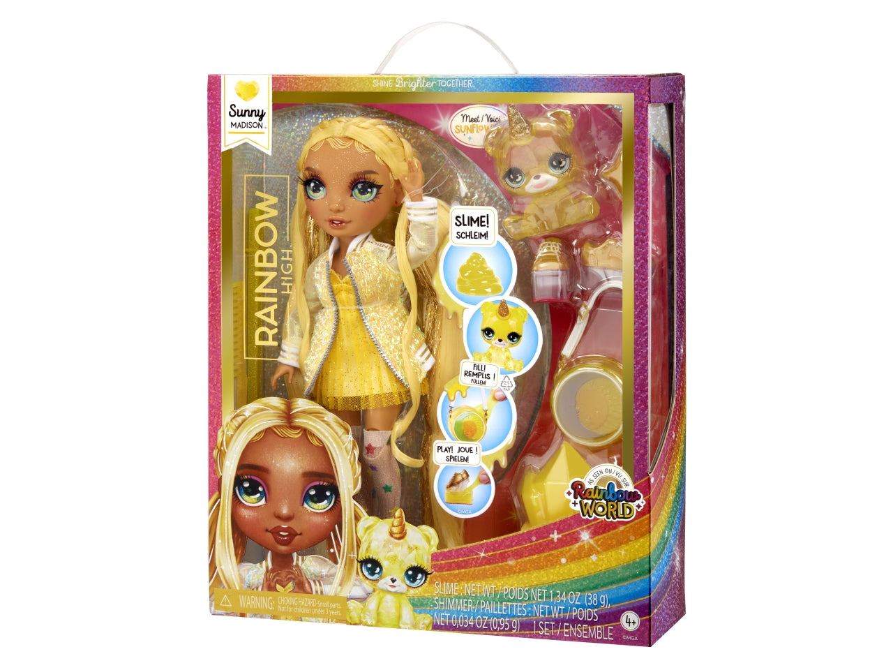 Classic rainbow fashion doll- sunny giallo