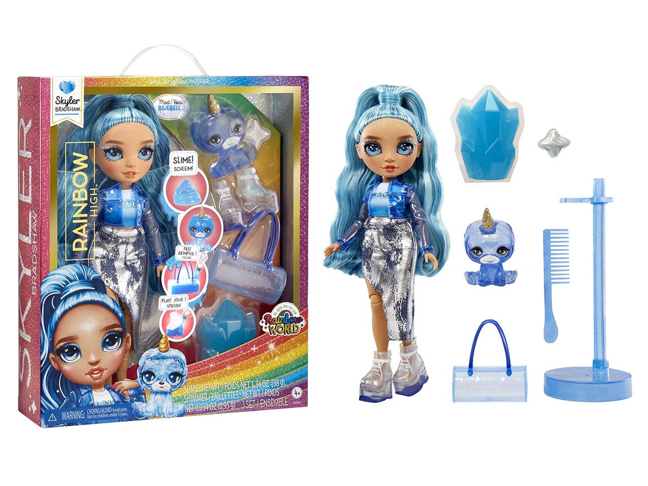 Classic rainbow fashion doll- skyler blue