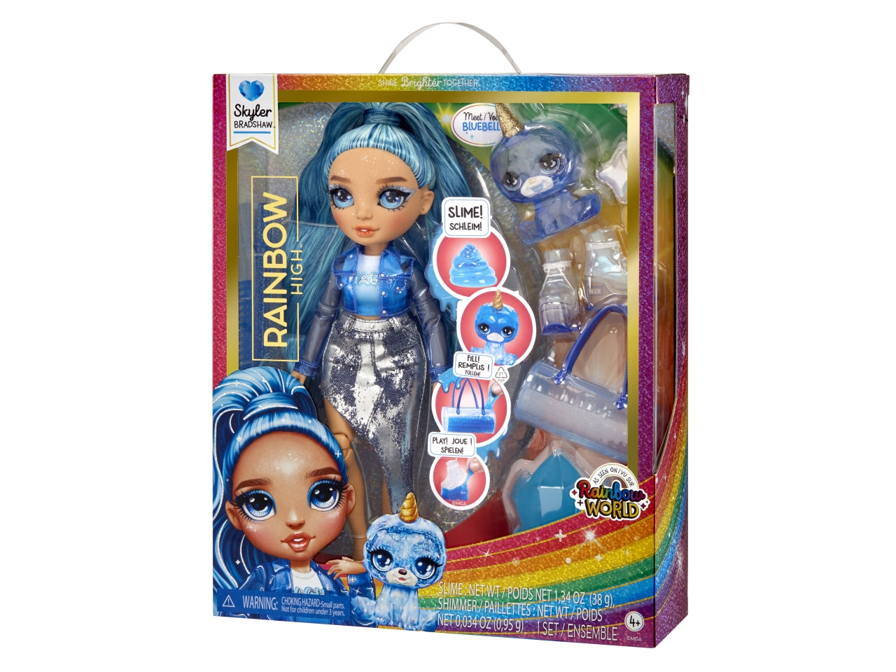 Classic rainbow fashion doll- skyler blue