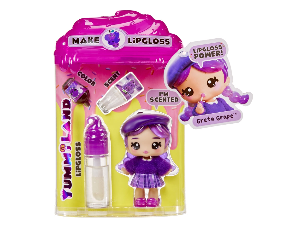 Yummiland Lipgloss Doll Character: Bambola Multicolor con Lucidalabbra Personalizzabile, Gioco Unisex per Bambini 4+ | MGA Entertainment