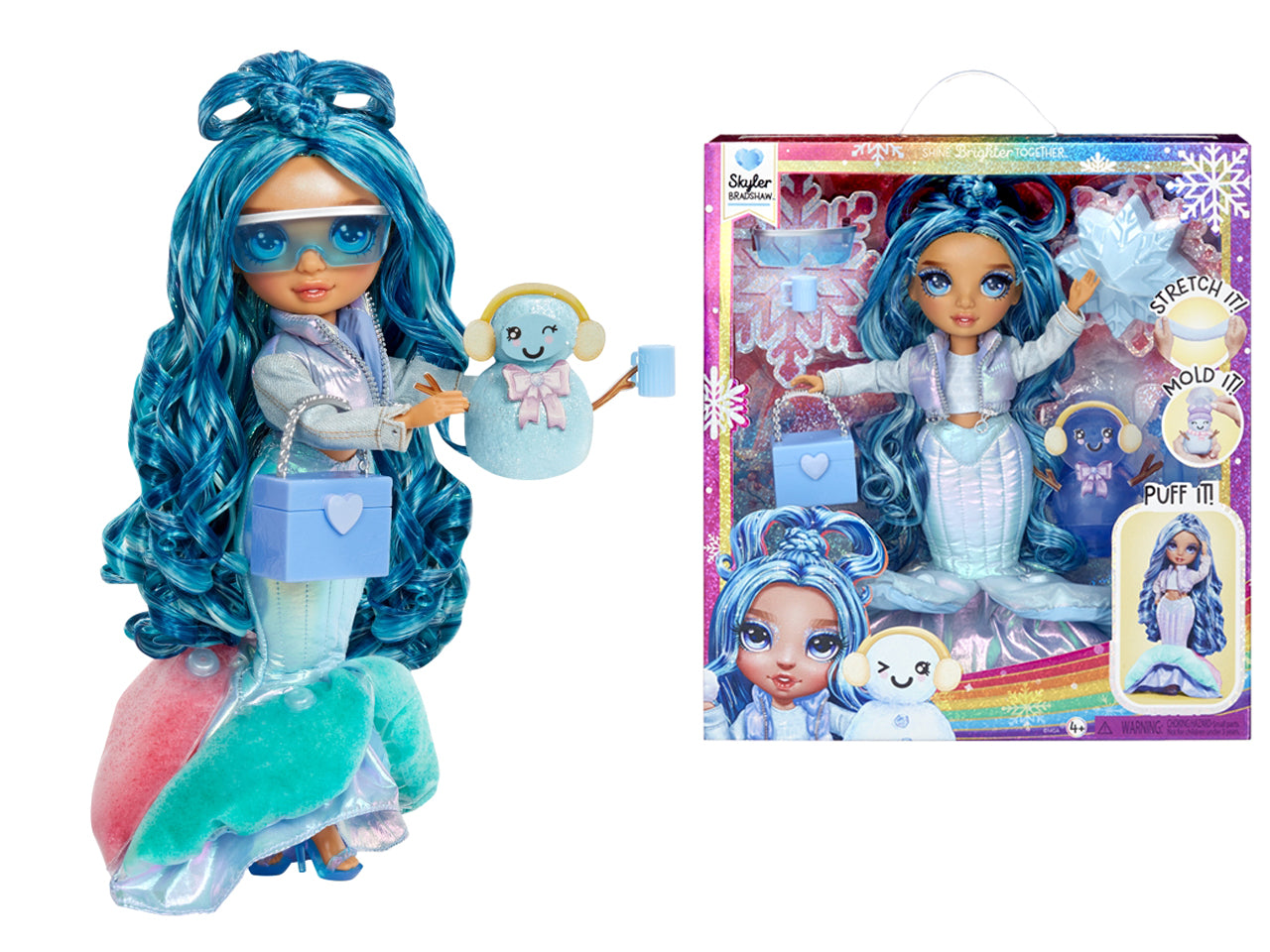 Rainbow High Winter Wonderland Doll Skyler: Bambola Fashion Gialla di 28 cm con Abiti Invernali, Accessori e Kit Pupazzo di Neve, Gioco Unisex per Bambini 4+ | MGA Entertainment