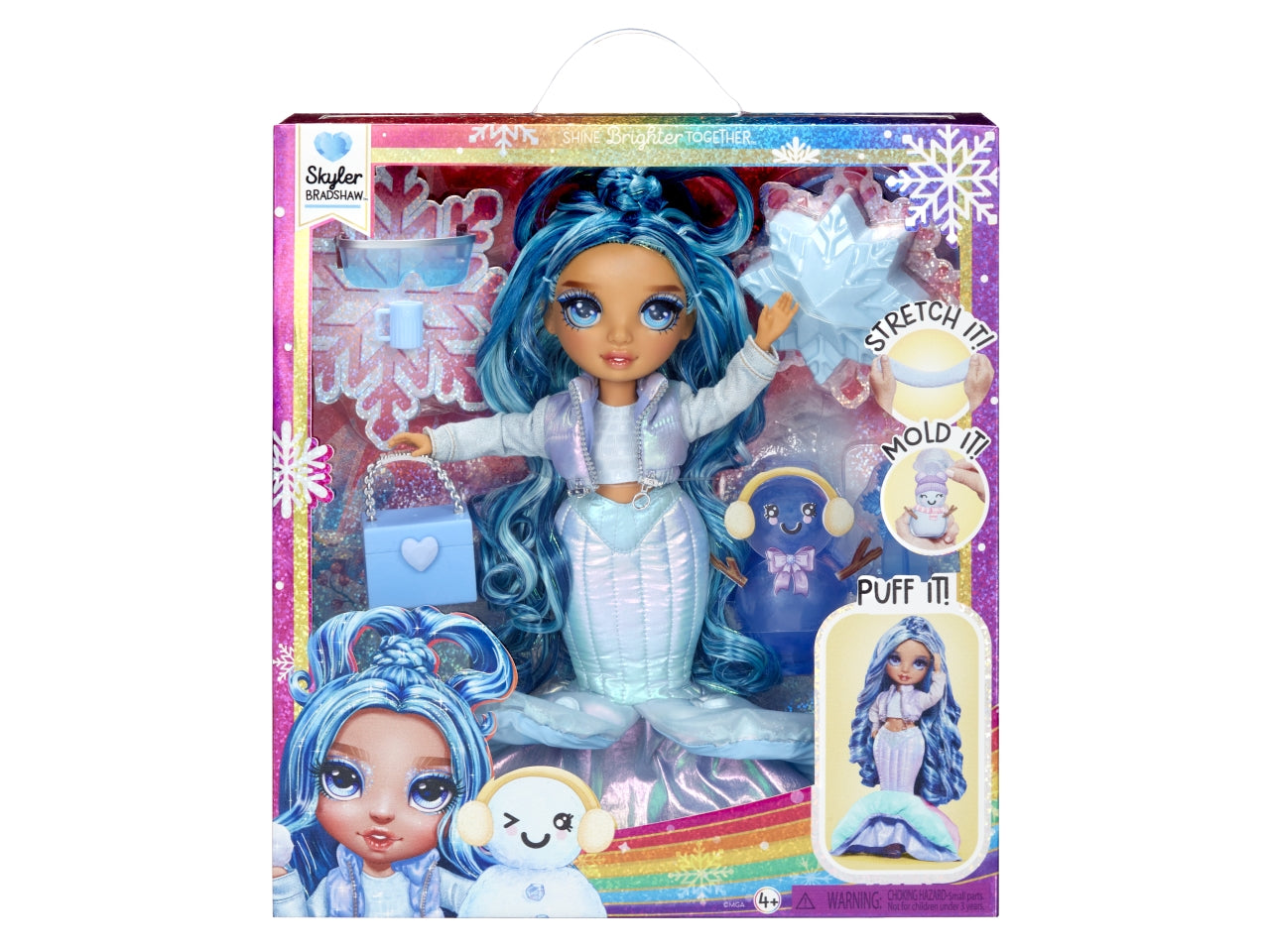 Rainbow High Winter Wonderland Doll Skyler: Bambola Fashion Gialla di 28 cm con Abiti Invernali, Accessori e Kit Pupazzo di Neve, Gioco Unisex per Bambini 4+ | MGA Entertainment