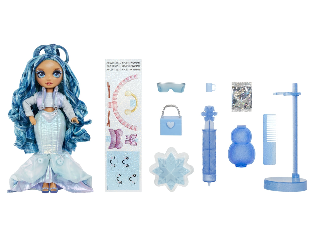 Rainbow High Winter Wonderland Doll Skyler: Bambola Fashion Gialla di 28 cm con Abiti Invernali, Accessori e Kit Pupazzo di Neve, Gioco Unisex per Bambini 4+ | MGA Entertainment