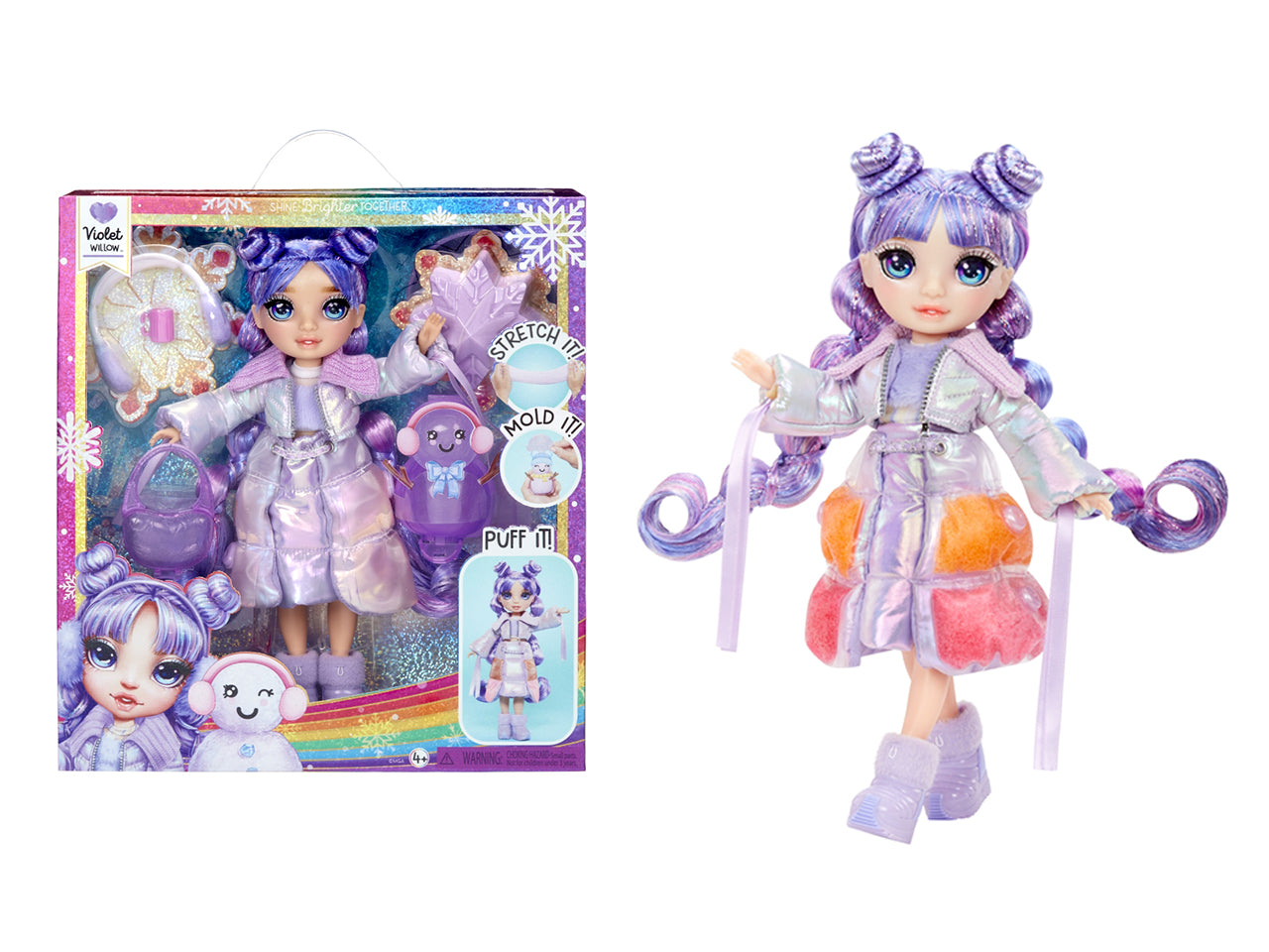 Rainbow High Winter Wonderland Doll Violet: Bambola Fashion Viola di 28 cm con Abiti Invernali, Accessori e Kit Pupazzo di Neve, Gioco Unisex per Bambini 4+ | MGA Entertainment