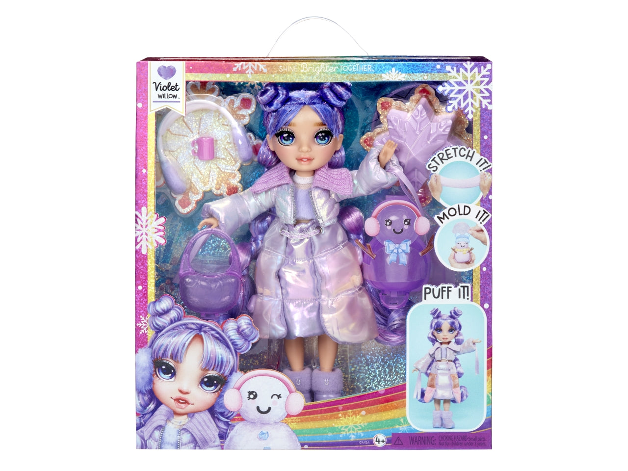 Rainbow High Winter Wonderland Doll Violet: Bambola Fashion Viola di 28 cm con Abiti Invernali, Accessori e Kit Pupazzo di Neve, Gioco Unisex per Bambini 4+ | MGA Entertainment