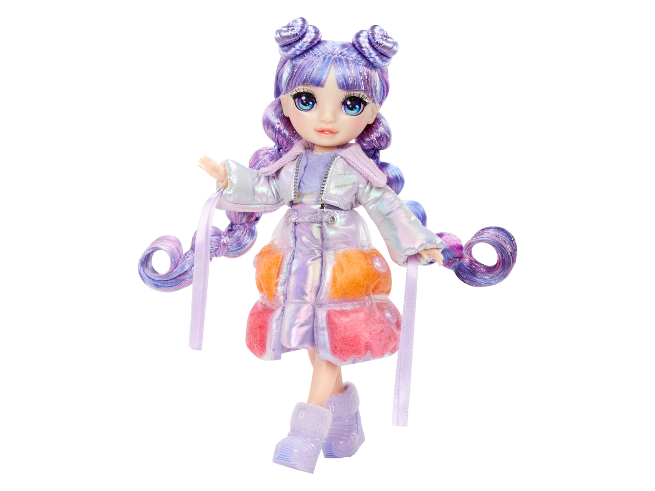 Rainbow High Winter Wonderland Doll Violet: Bambola Fashion Viola di 28 cm con Abiti Invernali, Accessori e Kit Pupazzo di Neve, Gioco Unisex per Bambini 4+ | MGA Entertainment