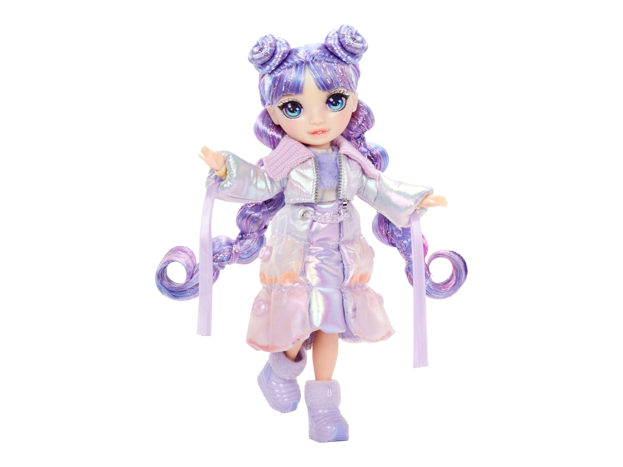 Rainbow High Winter Wonderland Doll Violet: Bambola Fashion Viola di 28 cm con Abiti Invernali, Accessori e Kit Pupazzo di Neve, Gioco Unisex per Bambini 4+ | MGA Entertainment