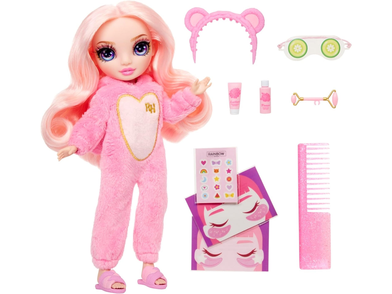 Rainbow junior high pj party fashion doll Bella, bambola con accessori, 4+ anni Mga