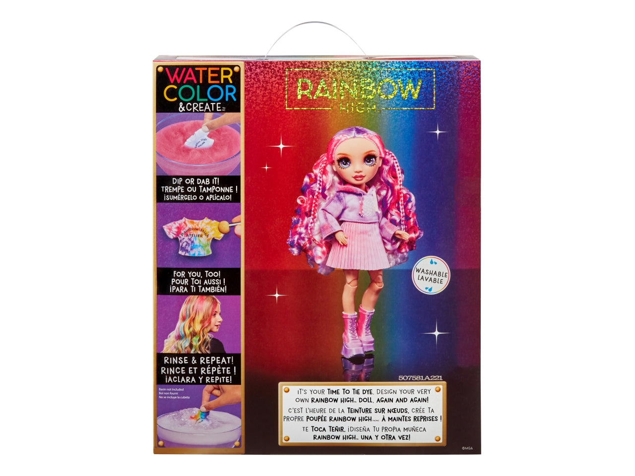 Rainbow High Watercolor & Create New Theme Dolls Purple Eyes: Bambola Fashion Multicolor con Abiti e Accessori per Personalizzazione, Gioco Unisex per Bambini 4+ | MGA Entertainment