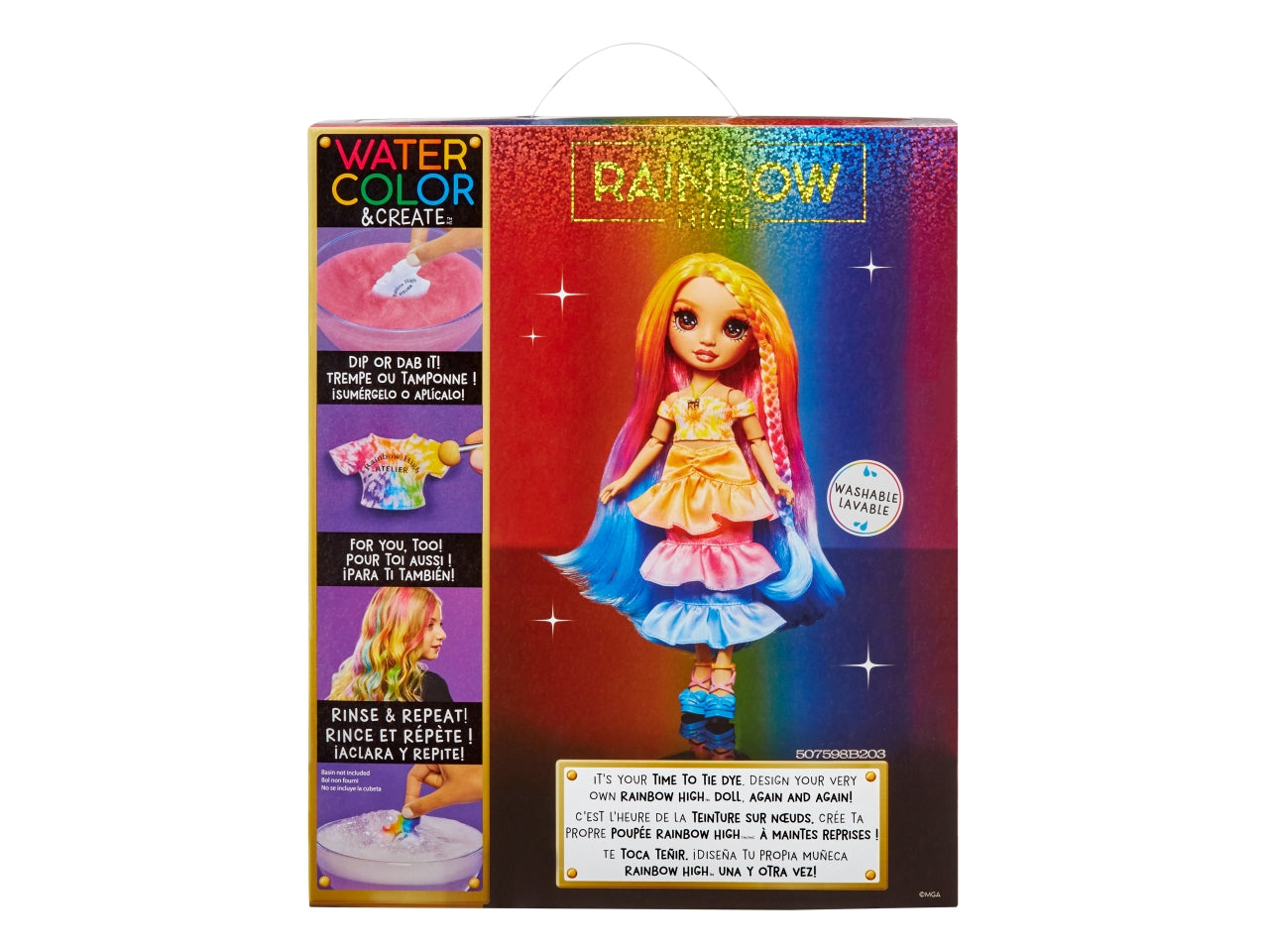 Rainbow High Watercolor & Create New Theme Dolls Brown Eyes: Bambola Fashion Multicolor con Abiti e Accessori per Personalizzazione, Gioco Unisex per Bambini 4+ | MGA Entertainment