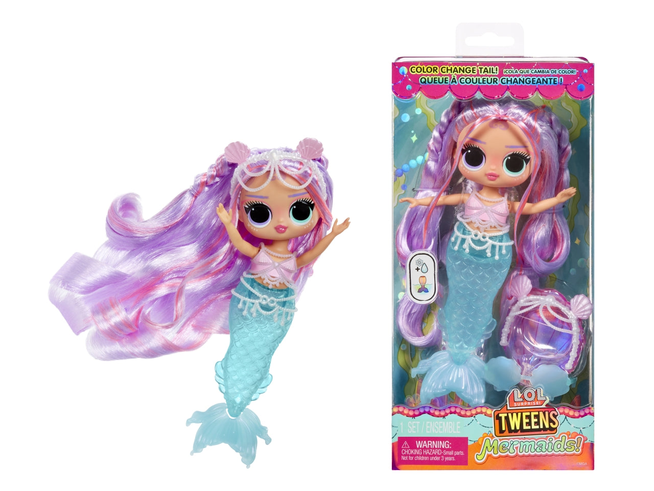 LOL Surprise Tweens Mermaid Doll Lana Marine: Bambola Fashion Multicolor con Accessori, Gioco Unisex per Bambini 4+ | MGA Entertainment