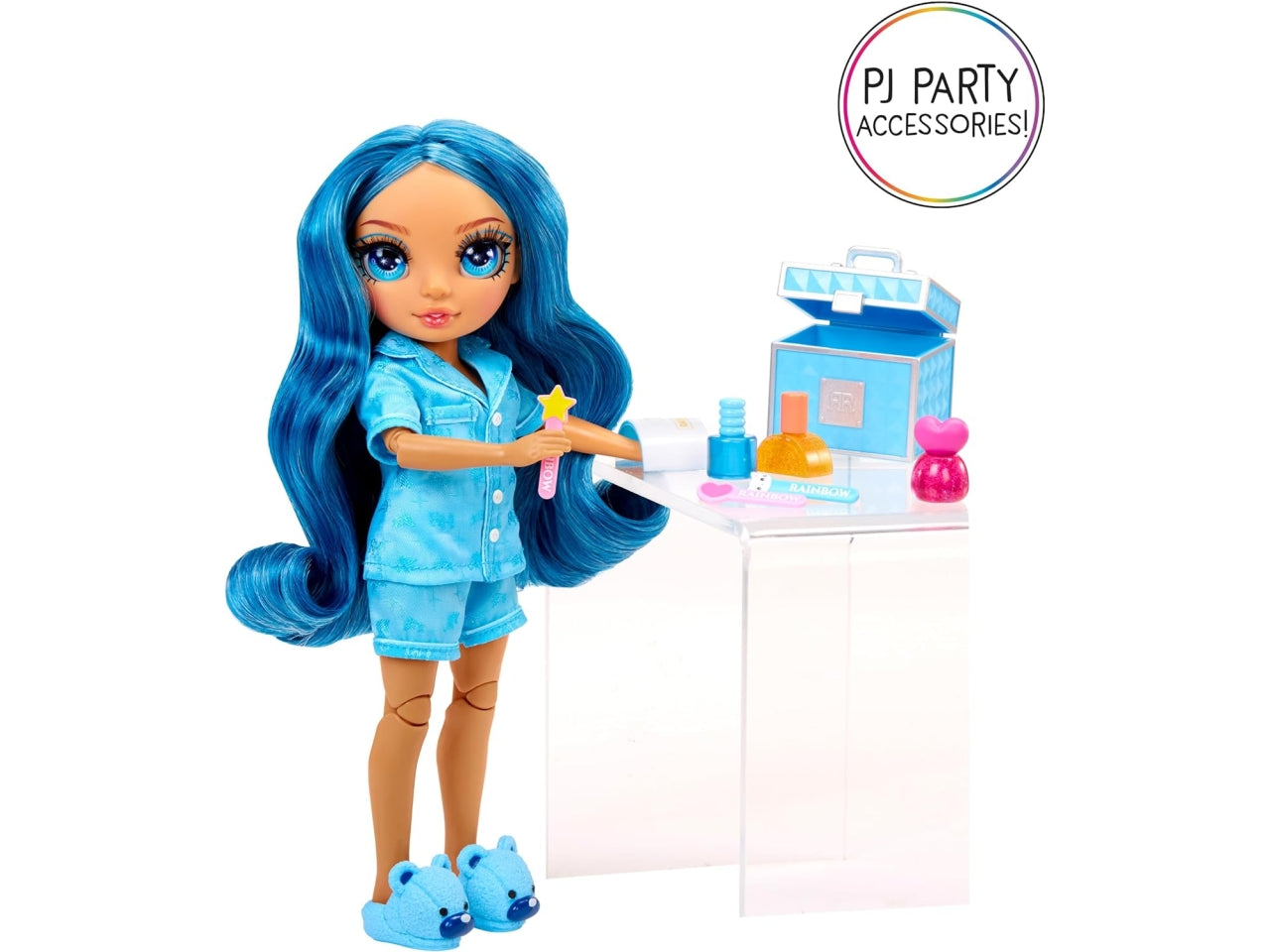 Rainbow junior high pj party fashion doll Skyler, bambola con accessori, 4+ anni - Mga