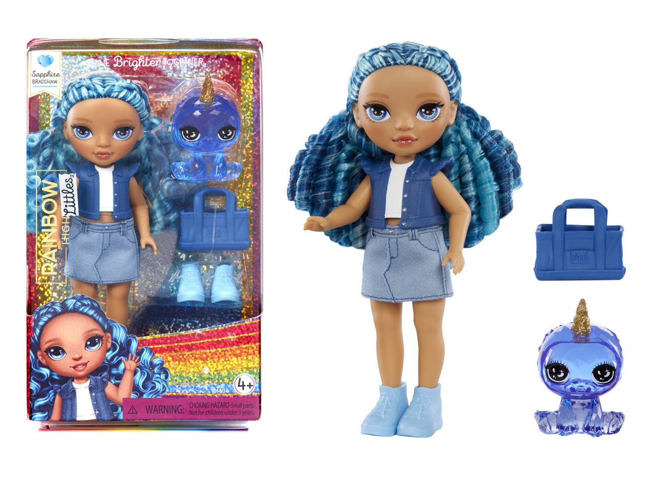 Rainbow High Littles Dolls Sapphire: Bambolina Fashion di 14 cm con Abiti e Accessori Rimovibili, Gioco Unisex per Bambini 4+ | MGA Entertainment