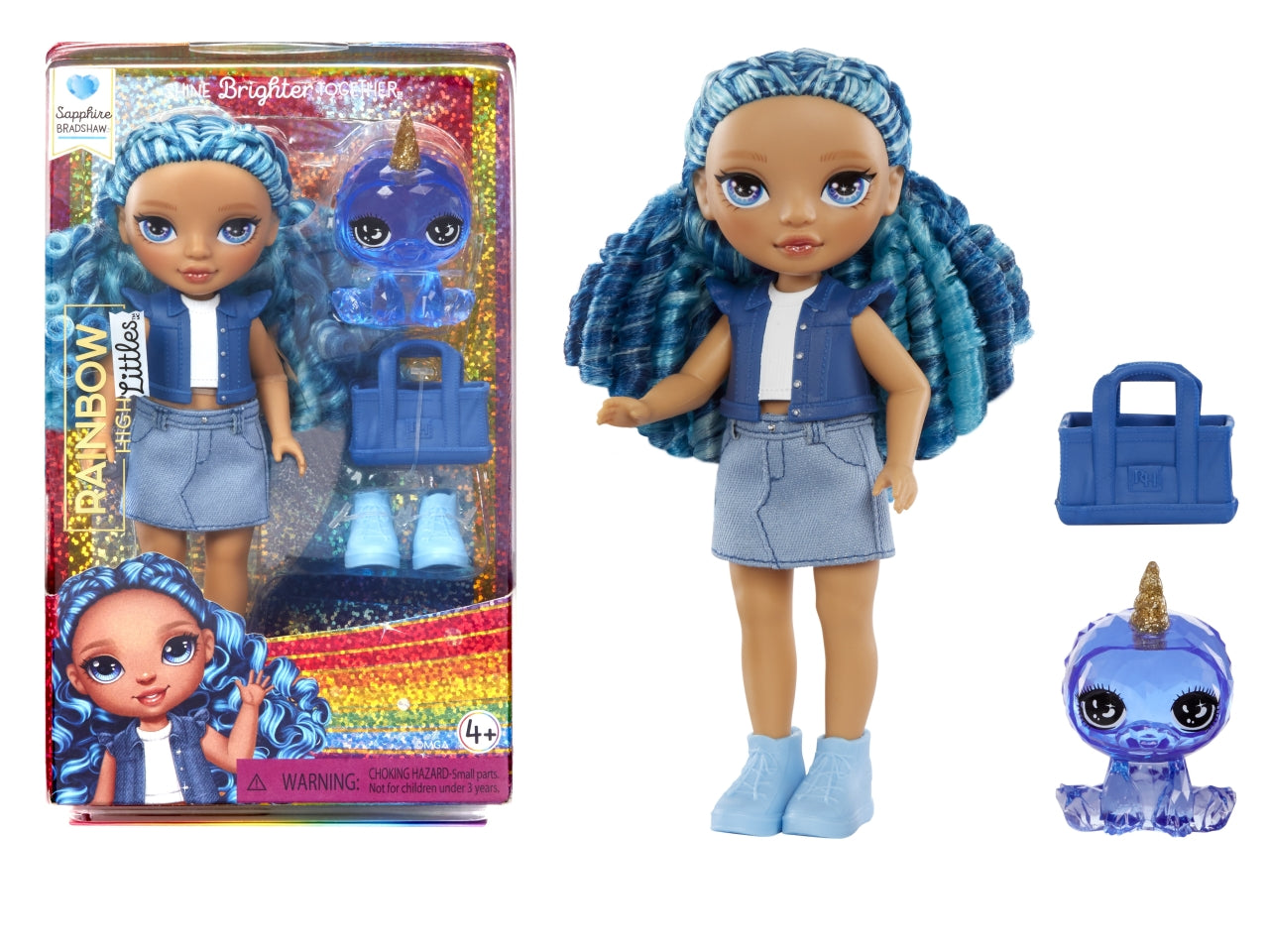 Rainbow High Littles Dolls Sapphire: Bambolina Fashion di 14 cm con Abiti e Accessori Rimovibili, Gioco Unisex per Bambini 4+ | MGA Entertainment