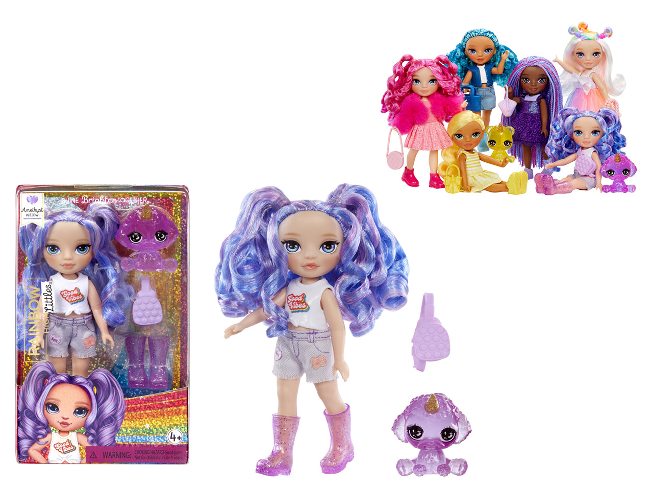 Rainbow High Littles Dolls Amethyst: Bambolina Fashion di 14 cm con Abiti e Accessori Rimovibili, Gioco Unisex per Bambini 4+ | MGA Entertainment