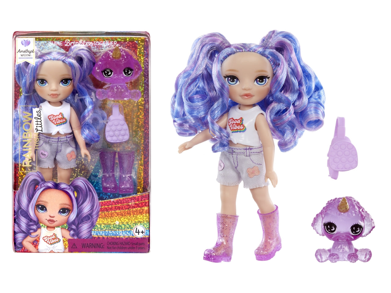 Rainbow High Littles Dolls Amethyst: Bambolina Fashion di 14 cm con Abiti e Accessori Rimovibili, Gioco Unisex per Bambini 4+ | MGA Entertainment