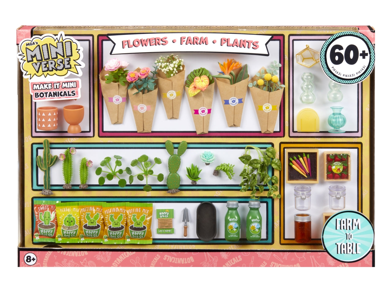 MGA's Miniverse - Make It Mini Botanicals: Set Fai-da-Te con 60 Accessori per Creare e Collezionare Miniature a Tema Floreale e Agricolo, Gioco Unisex per Bambini 8+ | MGA Entertainment