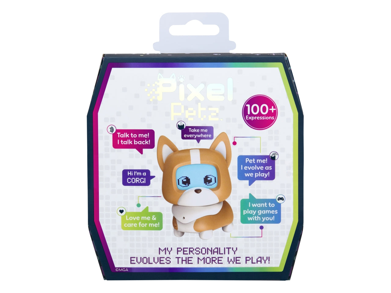 Pixel Petz - Corgi: Animale Domestico Digitale Multicolor Interattivo, Gioco Unisex per Bambini 4+ | MGA Entertainment