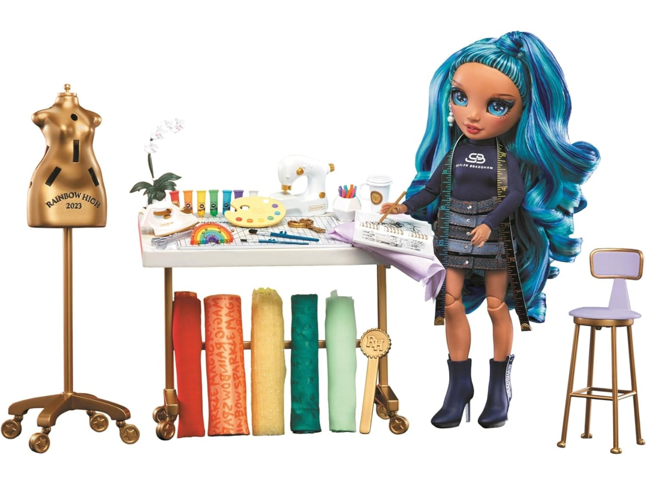 Rainbow high dream & design fashion studio playset + skyler doll