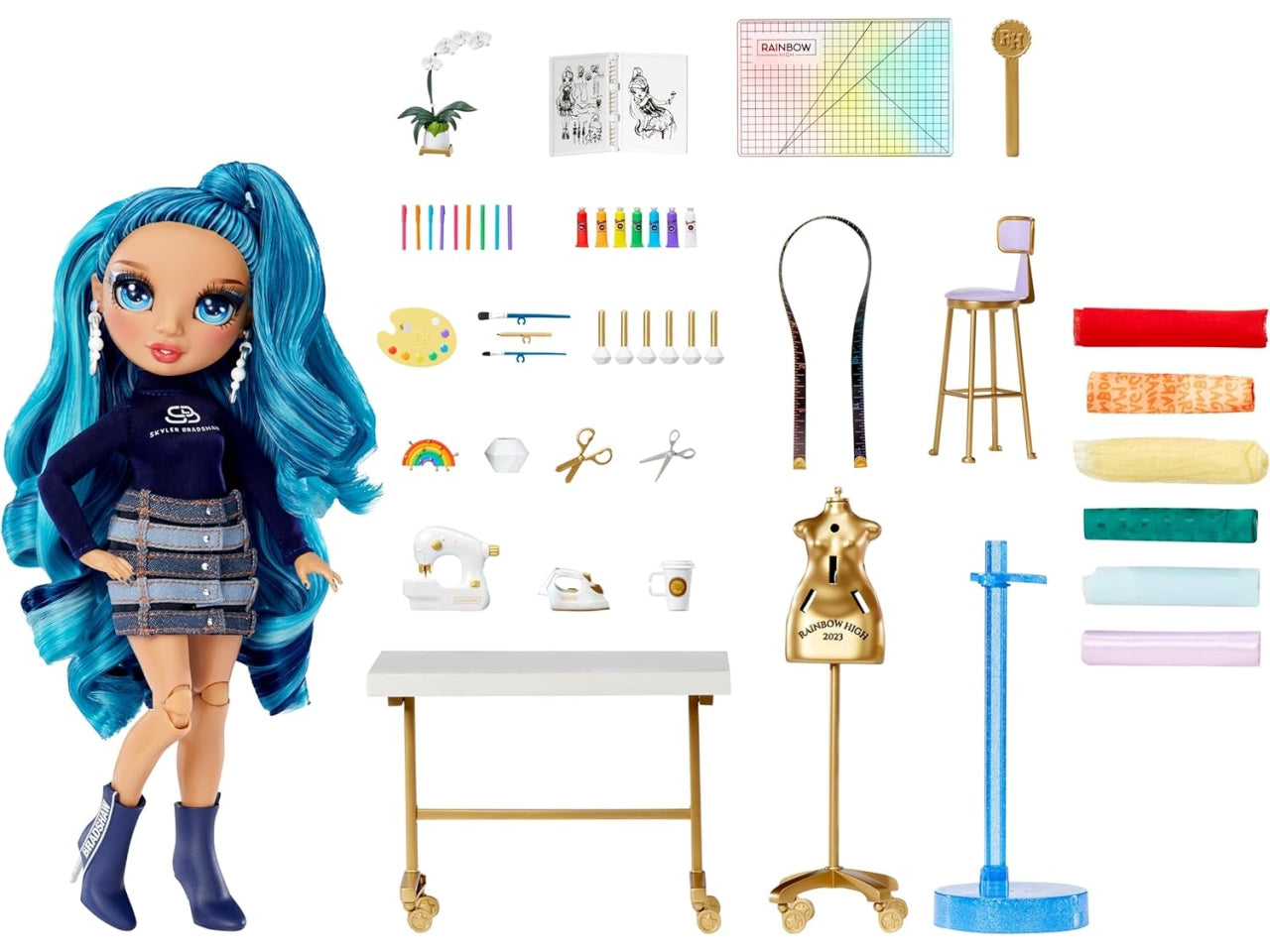 Rainbow high dream & design fashion studio playset + skyler doll