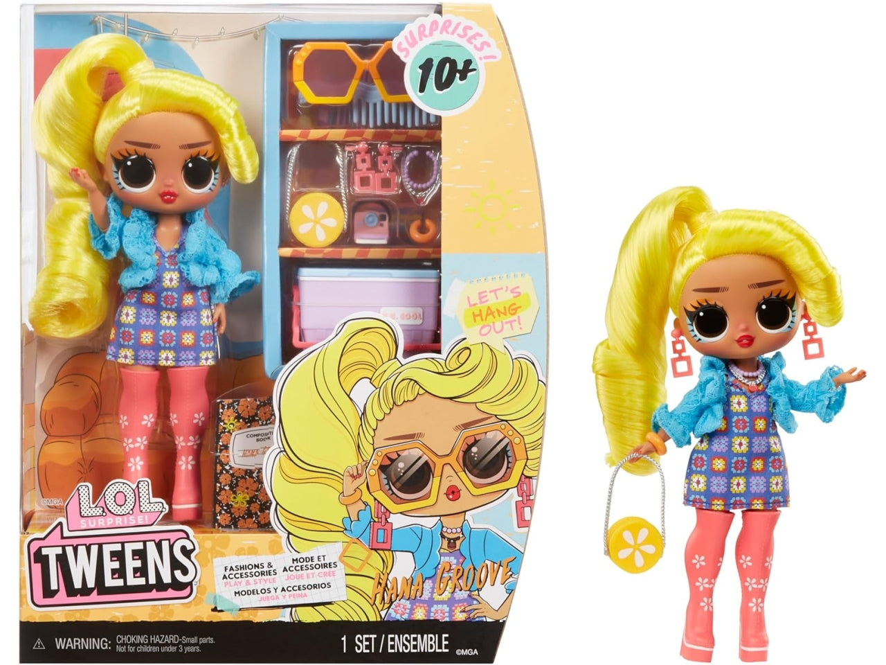 L.o.l. Surprise tweens core doll Hana Groove, bambola con 10 accessori, 4+ anni Mga