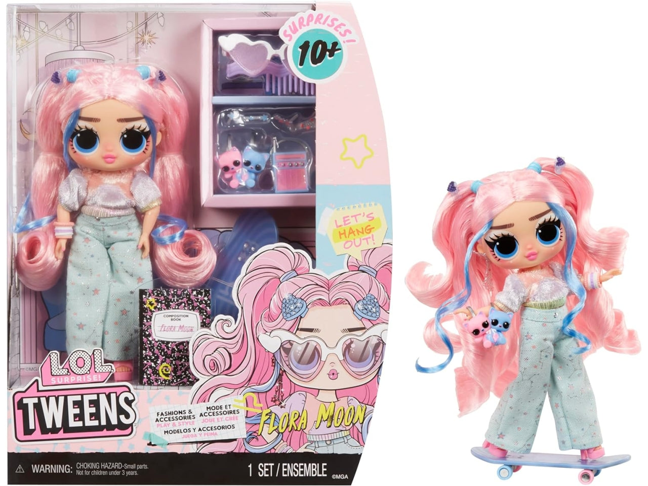 L.o.l. Surprise tweens core doll Flora Moon, bambola con accessori, 4+ anni Mga