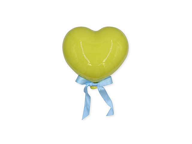 Pallone cuore 6cm c/magn.verde cuore08v