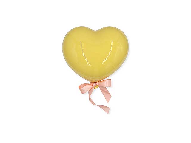 Pallone cuore 6cm c/magn.giallo cuore08